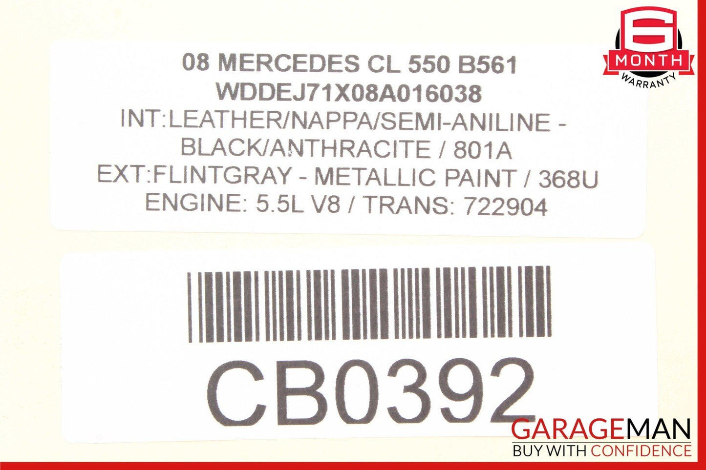 07-14 Mercedes W216 CL550 Center Console Rear AC Vent Trim Black 2218301054 OEM
