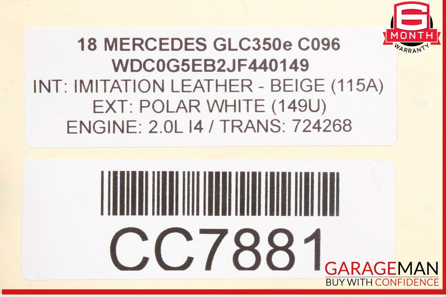 16-23 Mercedes X253 GLC350e Upper Radiator Core Support Bracket Tie Bar OEM