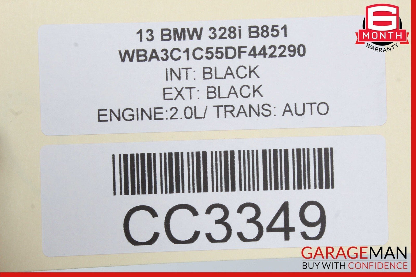 12-18 BMW F30 328i Front Right Top Upper Seat Cushion Black OEM