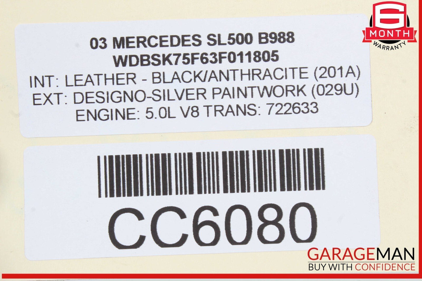 03-06 Mercedes R230 SL500 Drive Shaft Driveshaft Line Propeller 2304101206 OEM