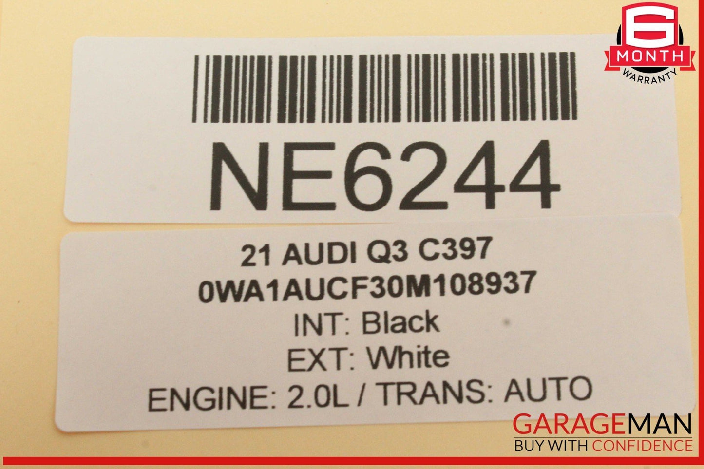 19-24 Audi Q3 Front Left Driver Side Door Rear View Mirror White OEM