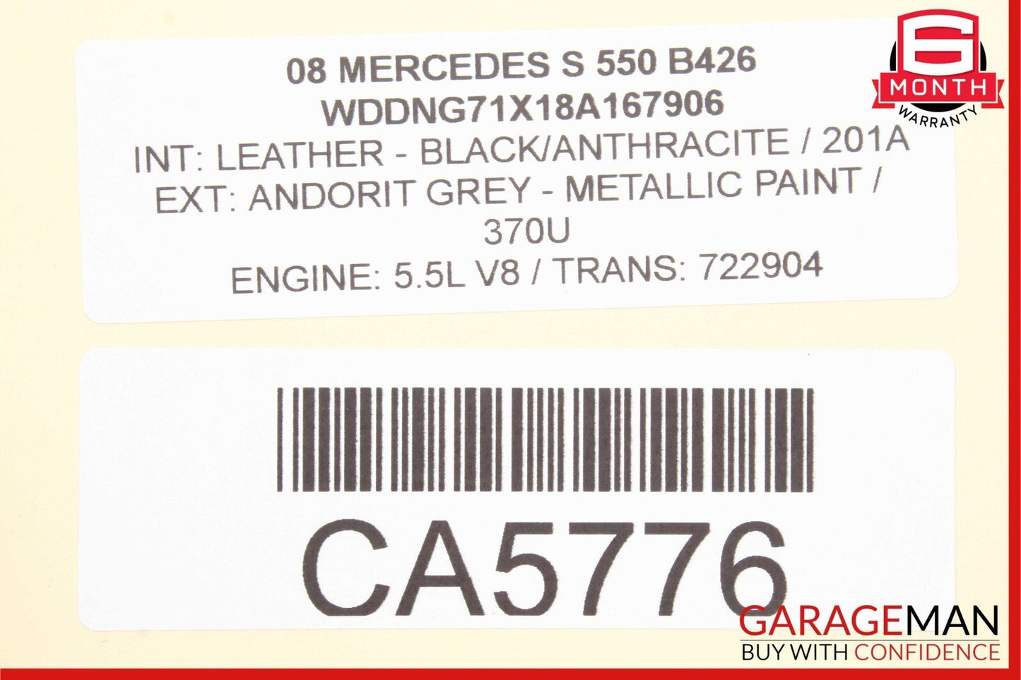 07-13 Mercedes W221 S63 AMG S400 S550 Rear Left Exterior Door Handle Keyless Go