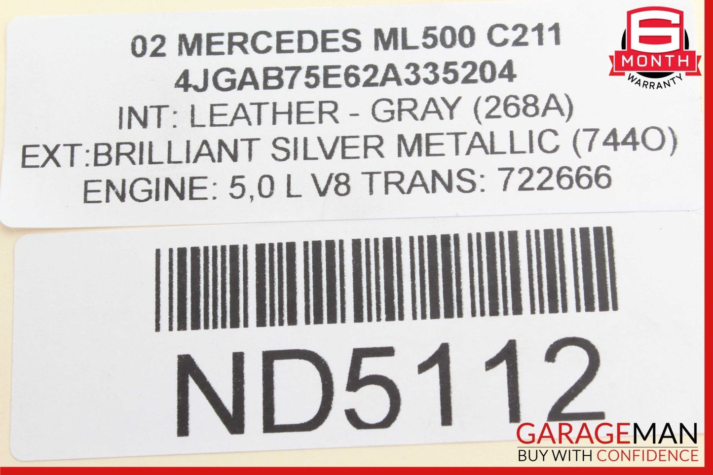 98-05 Mercedes W163 ML500 ML55 AMG Rear Glass Windshield Wiper Motor Unit OEM