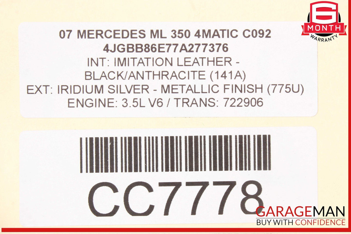 06-12 Mercedes W164 ML350 GL450 GL550 Front Bumper Reinforcement Impact Bar OEM