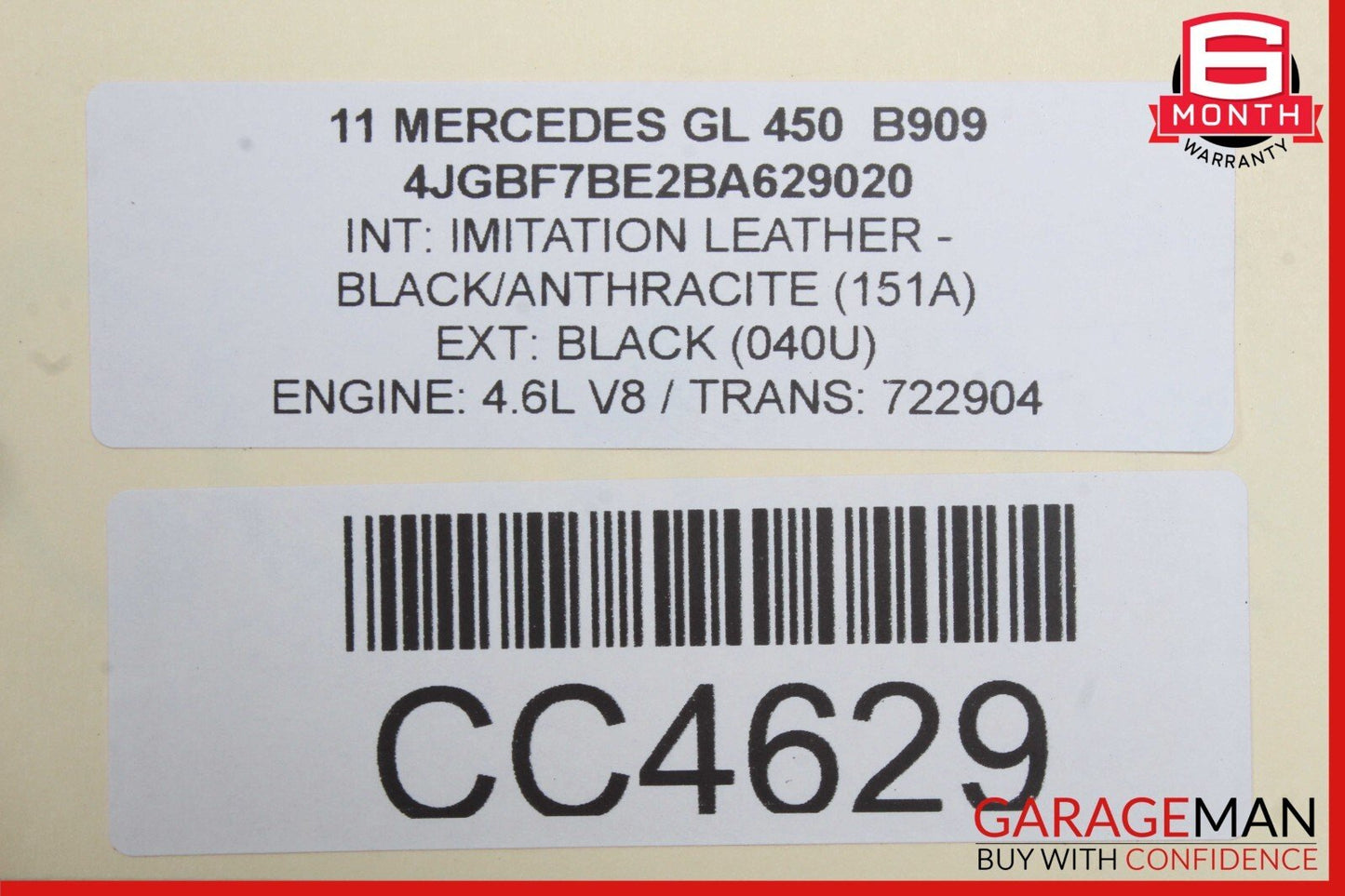 07-12 Mercedes X164 GL350 GL450 GL550 Front Left Side Wing Fender Panel Black
