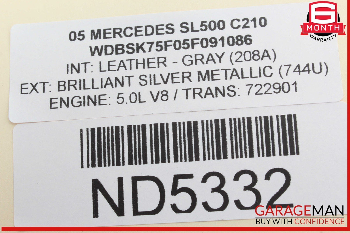 03-06 Mercedes R230 SL500 Steering Column Combination Switch Assembly OEM
