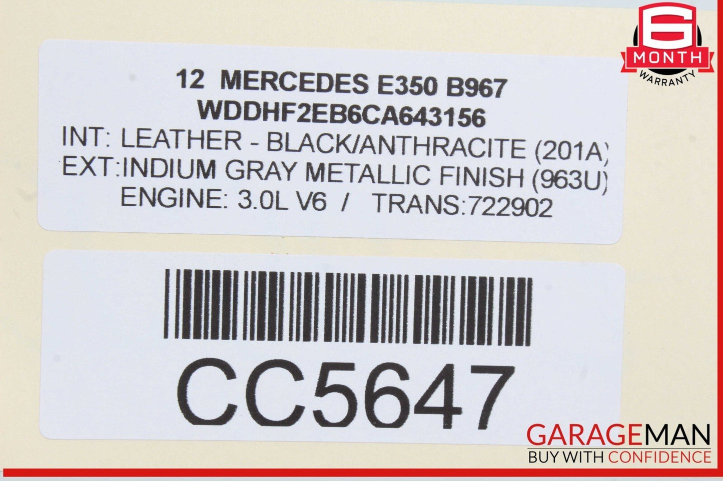 10-13 Mercedes W212 E350 E550 Rear Left Side Interior Door Panel Cover Assy OEM