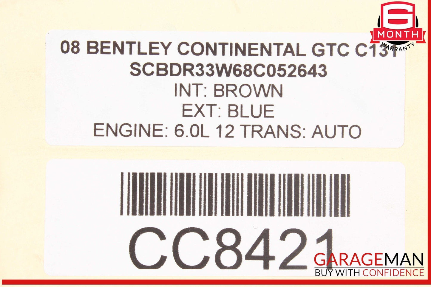 Bentley Continental GTC GT 6.0L Rear Differential Axle Carrier 08Y500043E OEM