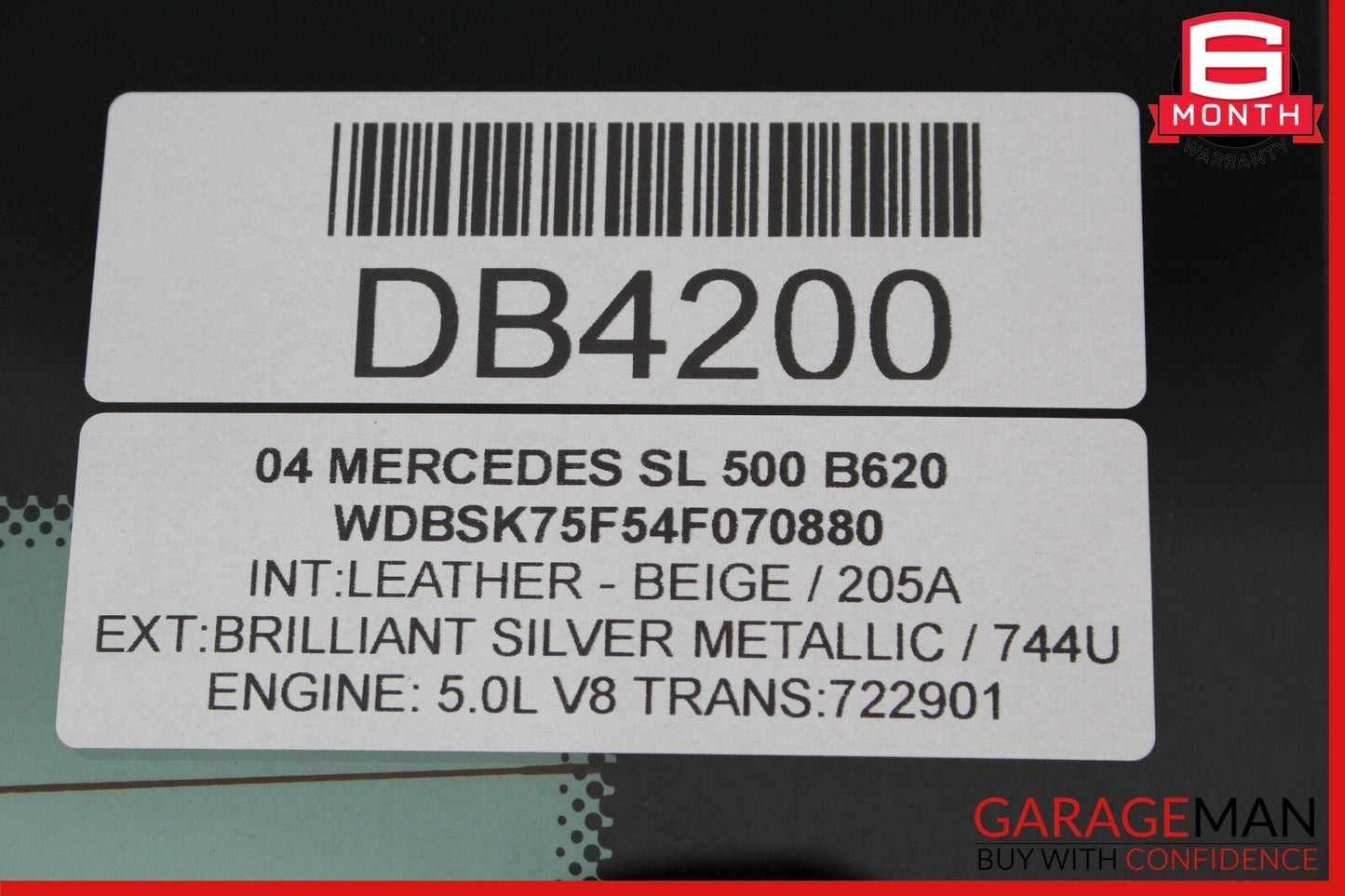 03-12 Mercedes R230 SL500 SL550 Rear Back Window Windshield Glass Assembly