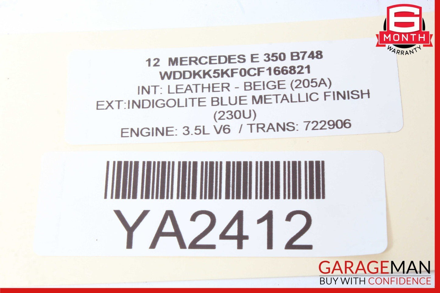 11-17 Mercedes W207 E350 E400 E550 Cylinder Set of 6 Pc OEM