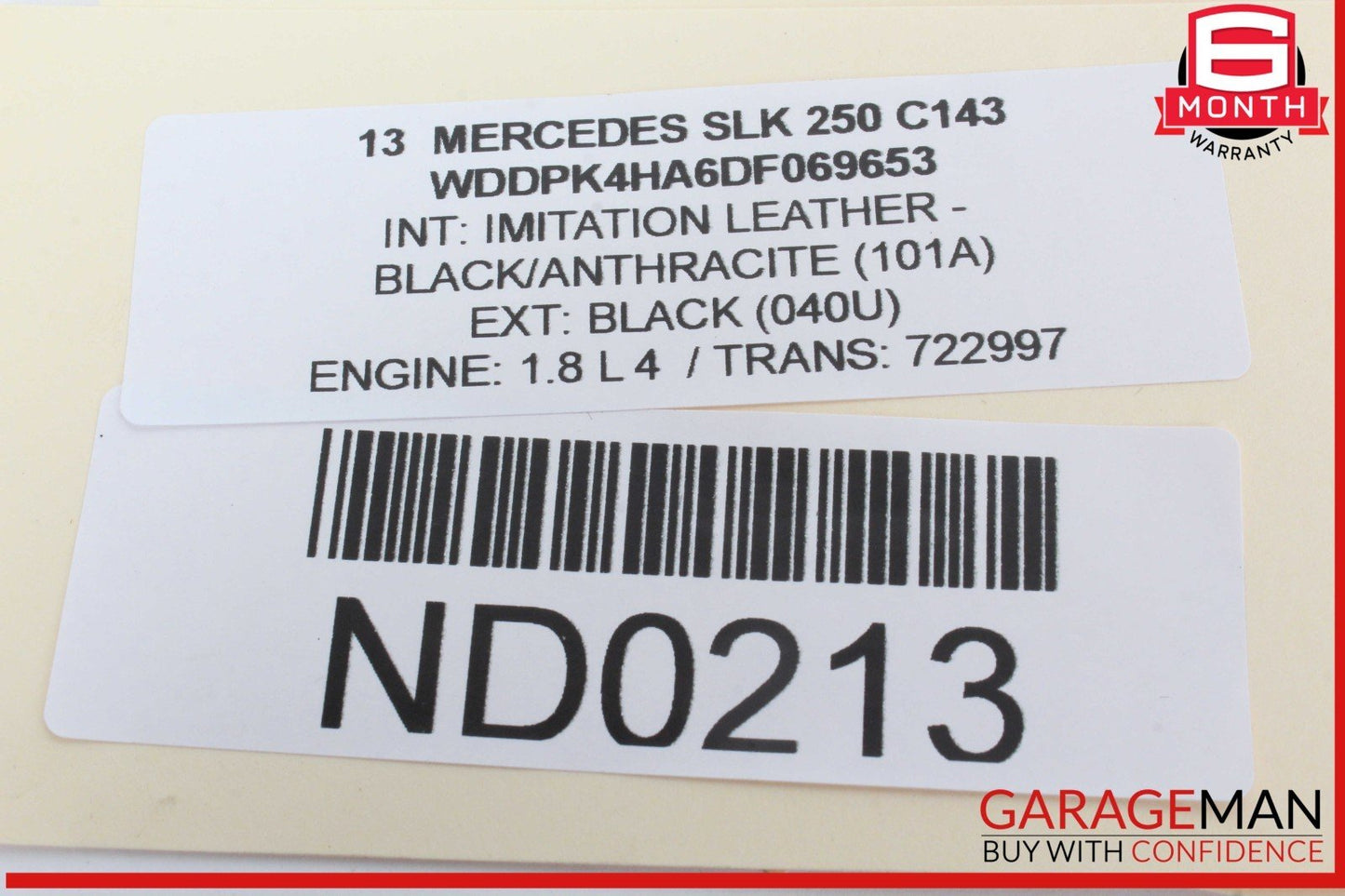 12-20 Mercede R172 SLK250 SLC43 Glove Box Passenger Knee Airbag Air Bag OEM
