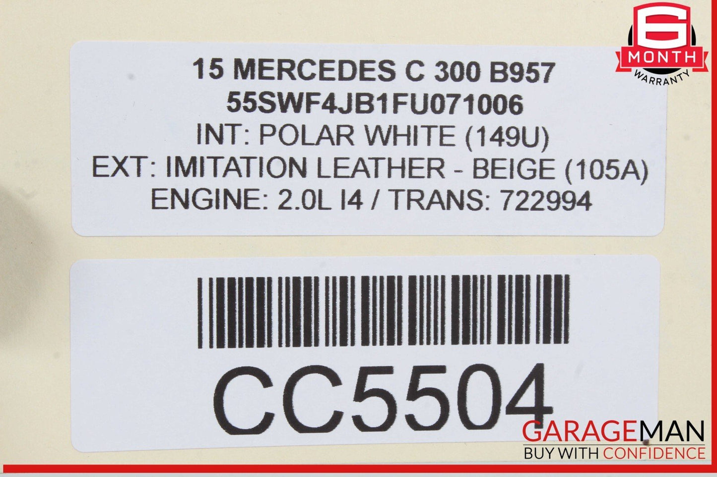 15-21 Mercedes W205 C300 C350e C400 Front Left Side Interior Door Panel OEM
