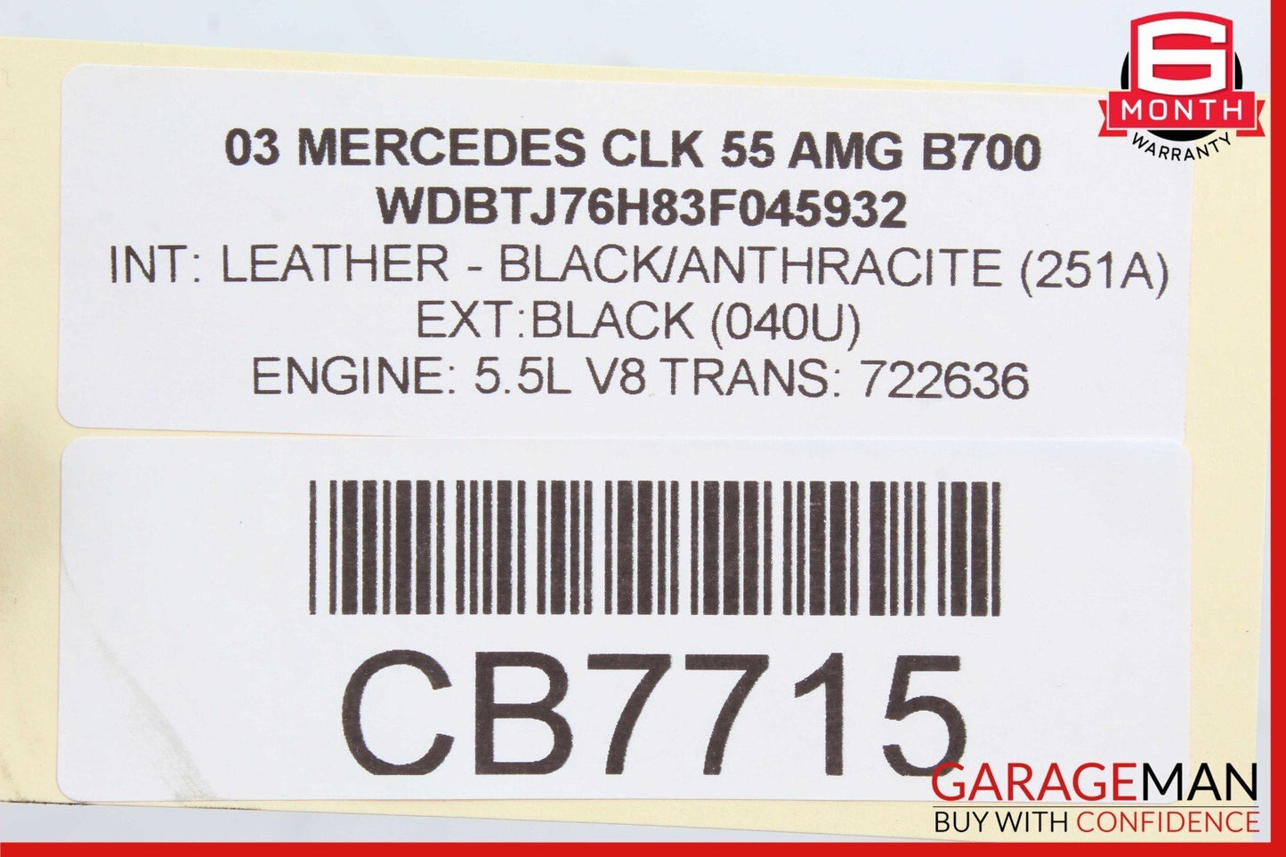 00-12 Mercedes W209 CLK55 CL55 AMG Front Left Driver Door Window Regulator Motor