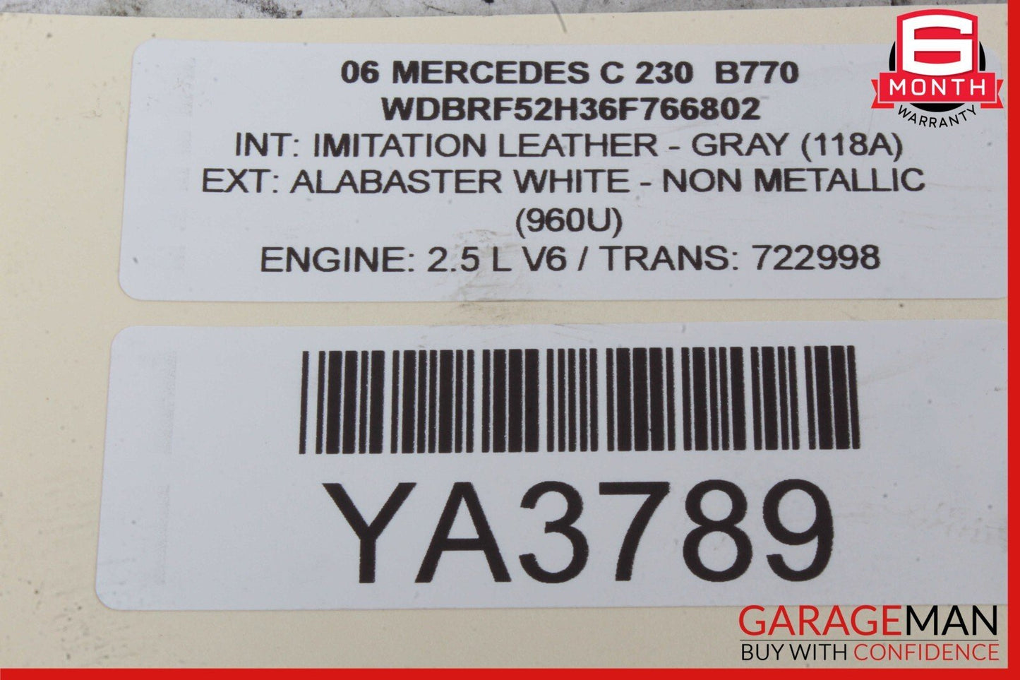03-07 Mercedes W203 C230 CLK500 Front Left Side Fog Light Foglight Lamp OEM