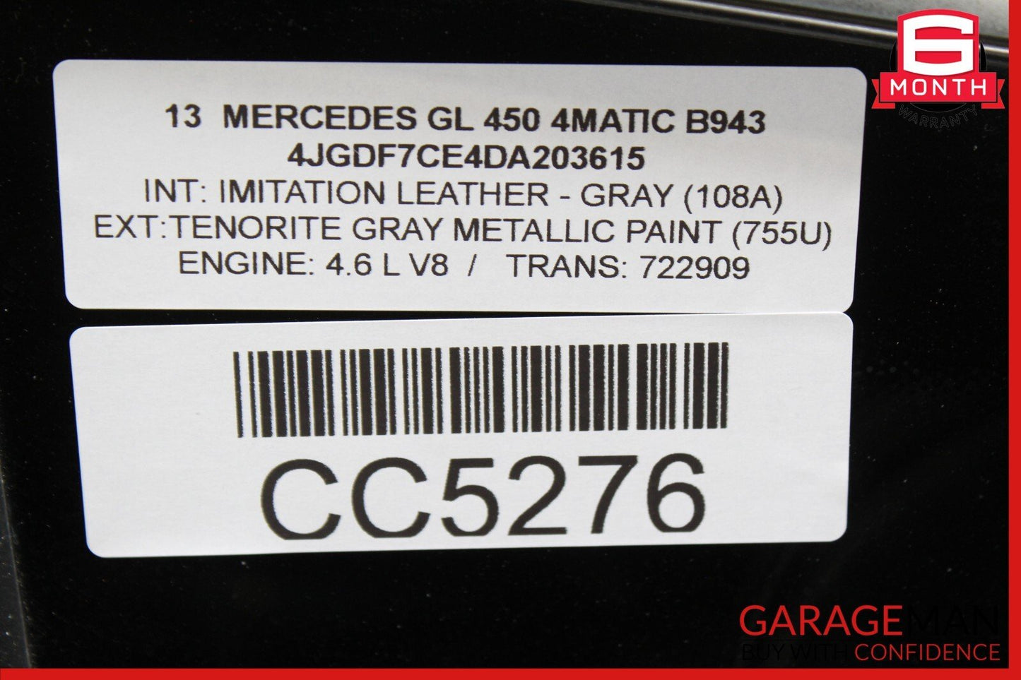 13-19 Mercedes X166 GL450 GLS550 Rear Left Side Quarter Window Glass Trim Assy