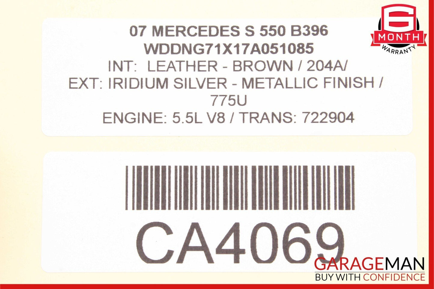 07-13 Mercedes W221 S550 S63 AMG Rear Left Side Door Window Regulator Motor OEM