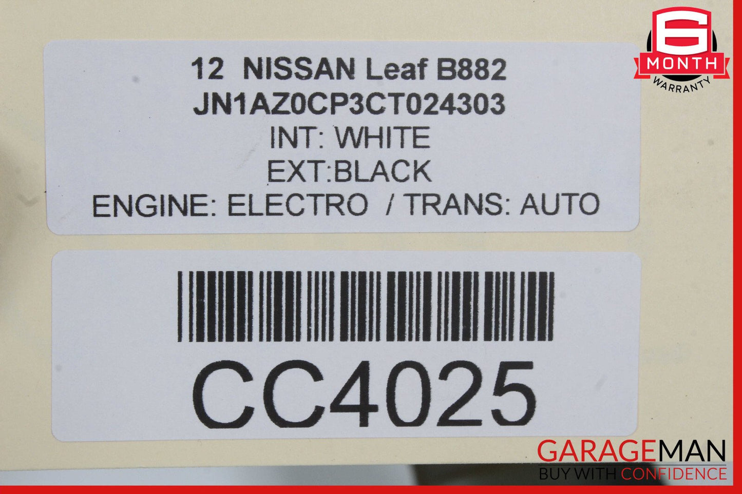 11-12 Nissan Leaf Front Left Fender Panel White OEM