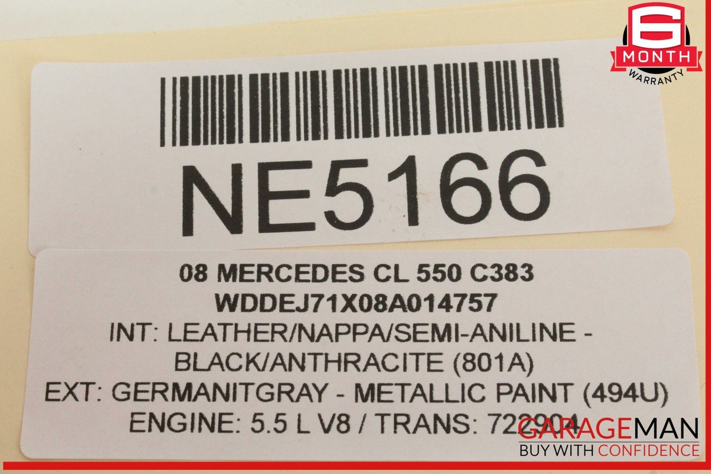 07-14 Mercedes W216 CL550 Front Left Driver Side Window Regulator Motor OEM