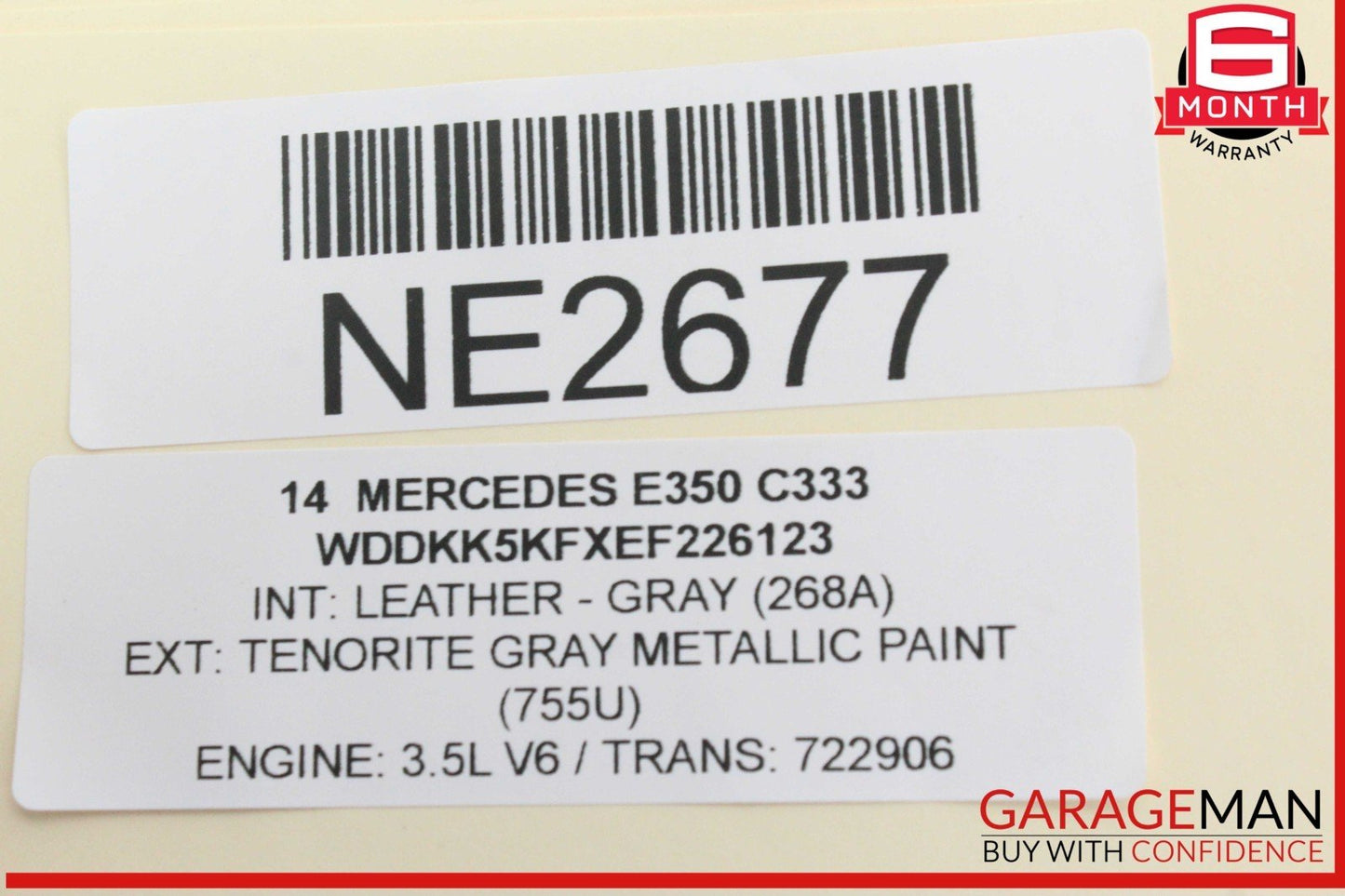 14-16 Mercedes W212 E350 E250 Right Passenger Side Exterior Door Handle Gray OEM