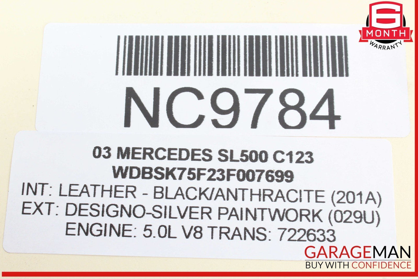 03-06 Mercedes R230 SL500 SL55 Front ABC Hydraulic Strut Shock Hose Line OEM