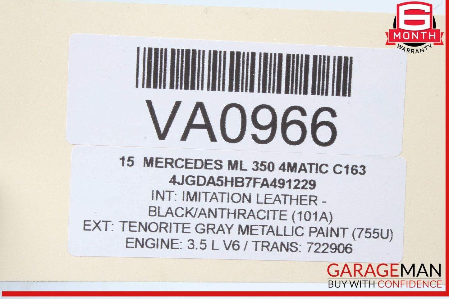 12-19 Mercedes W166 ML350 4MATIC Steering Wheel Column Cover Bezel Black OEM