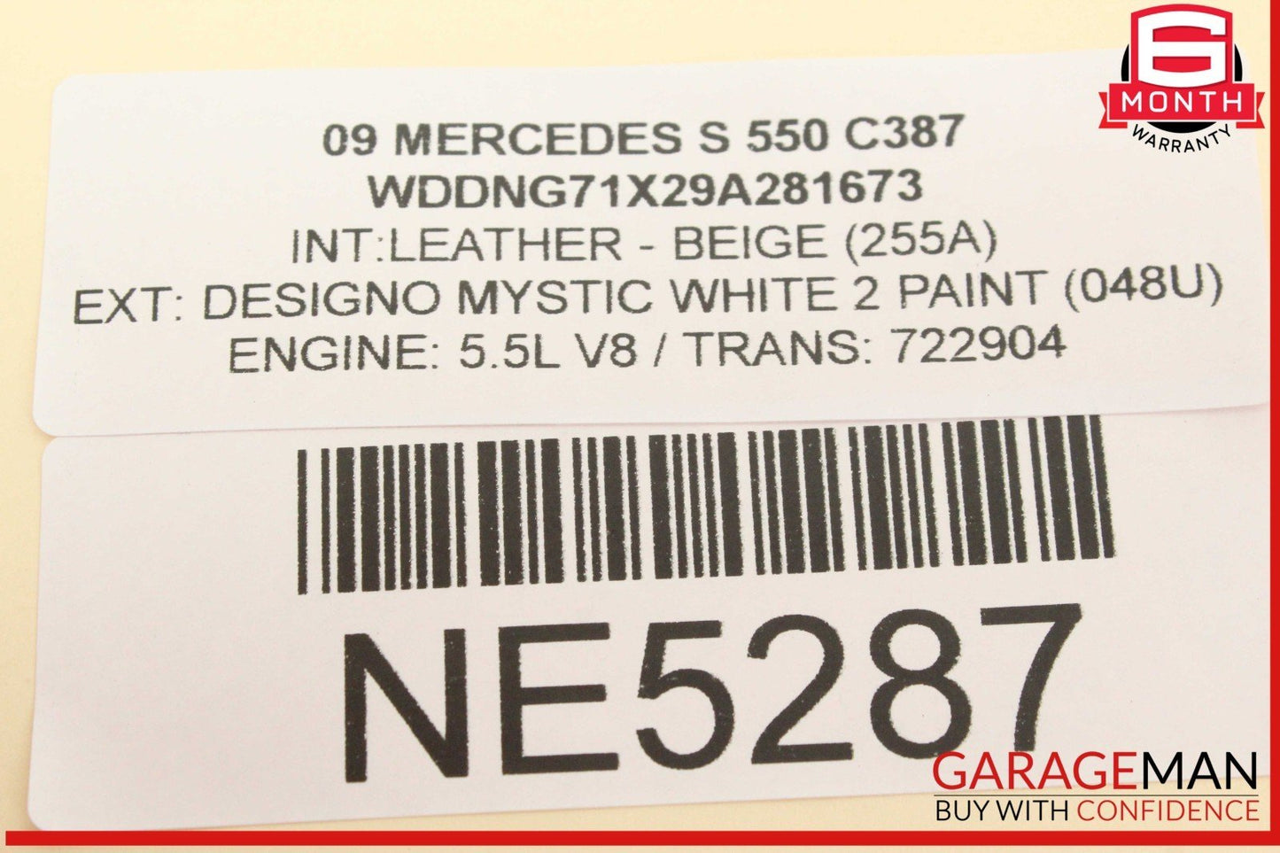 07-13 Mercedes W221 S550 Rear Left Driver Side Exterior Door Handle White OEM