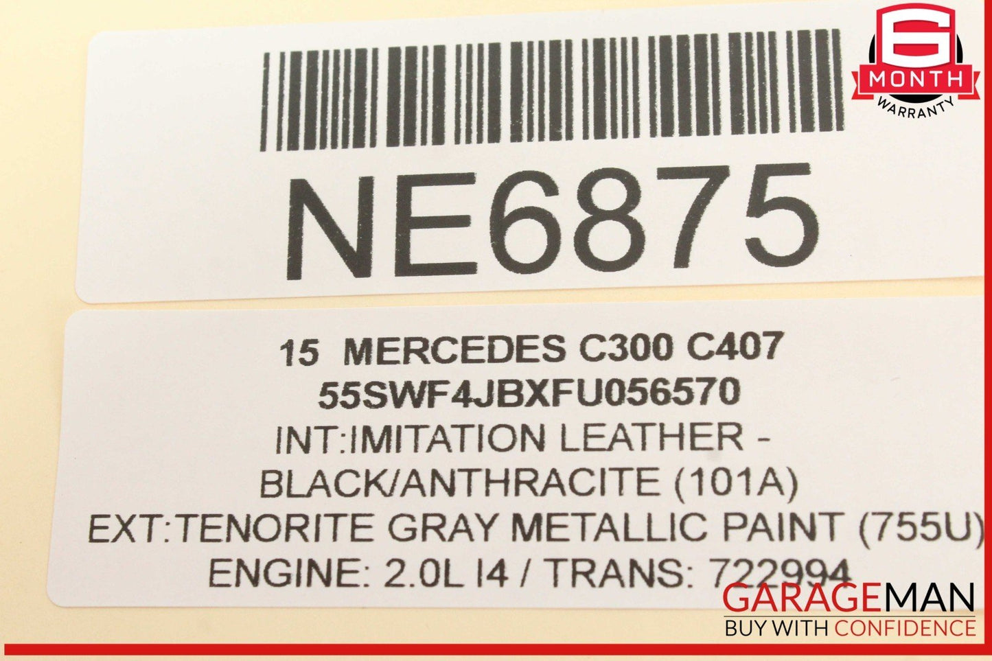 15-20 Mercedes W205 C300 Rear Left Driver Side Exterior Door Handle Gray OEM