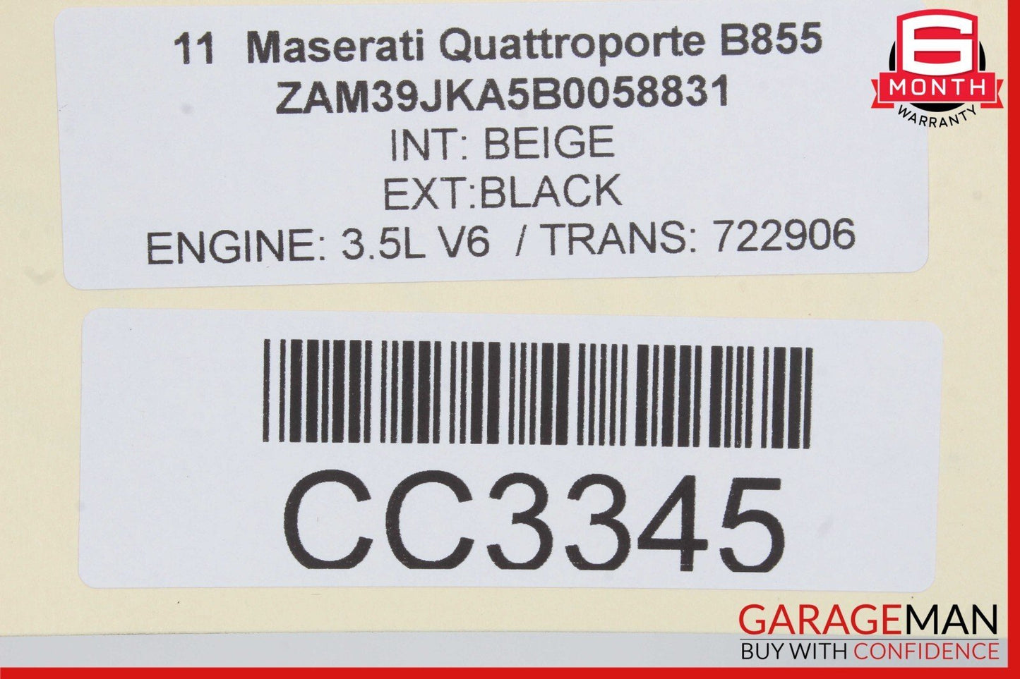 09-13 Maserati Quattroporte S M139 Front Left Top Upper Seat Cushion OEM