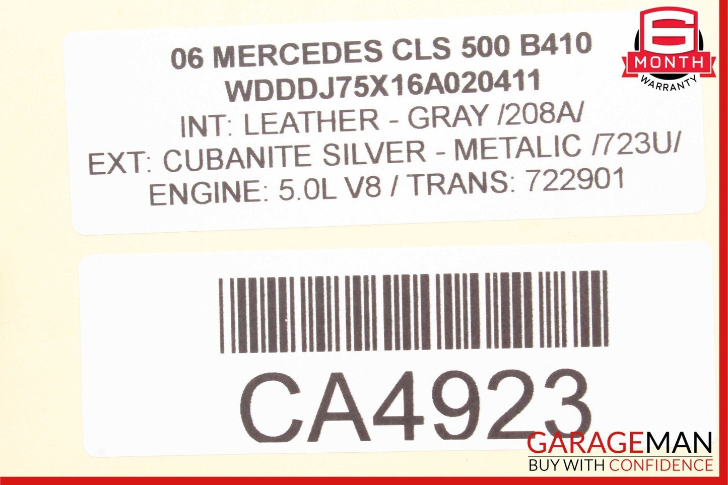 06-11 Mercedes W219 CLS500 CLS550 Front Upper Radiator Support Bracket Tie Bar