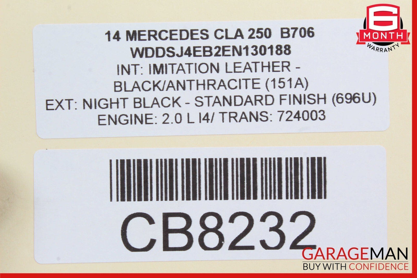 14-18 Mercedes W117 CLA250 Rear Right Side Door Window Regulator Motor Unit