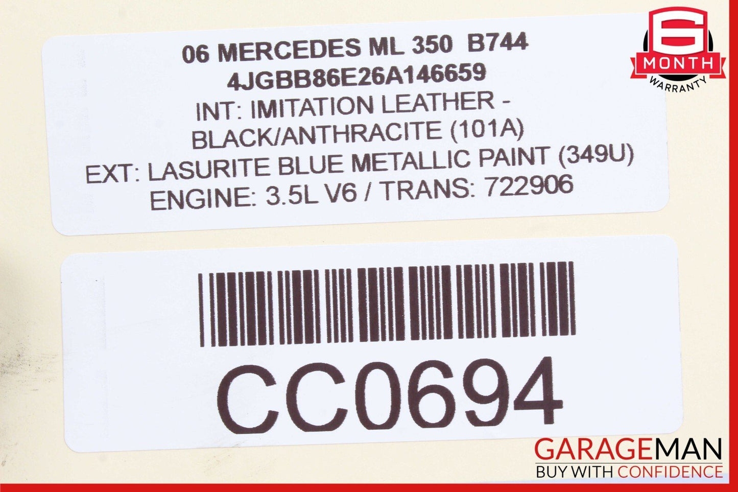 06-11 Mercedes W164 ML350 ML550 ML63 AMG Front Lower Radiator Support Bracket