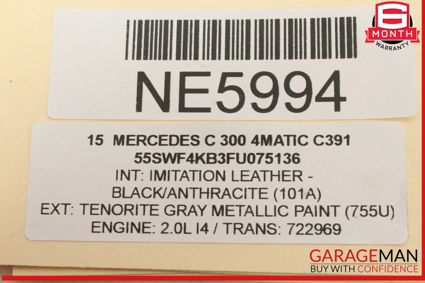15-20 Mercedes W205 C300 4MATIC Rear Right or Left Lower Rearward Control Arm