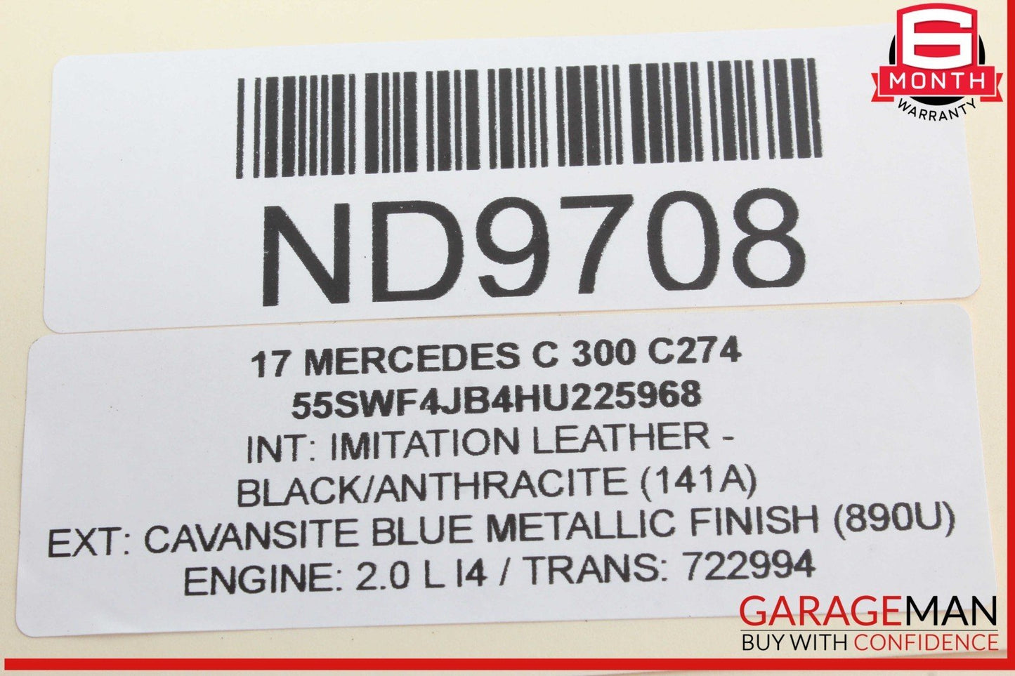15-18 Mercedes W205 C300 Center Dashboard Hazard Control Switch w/ Clock Assy