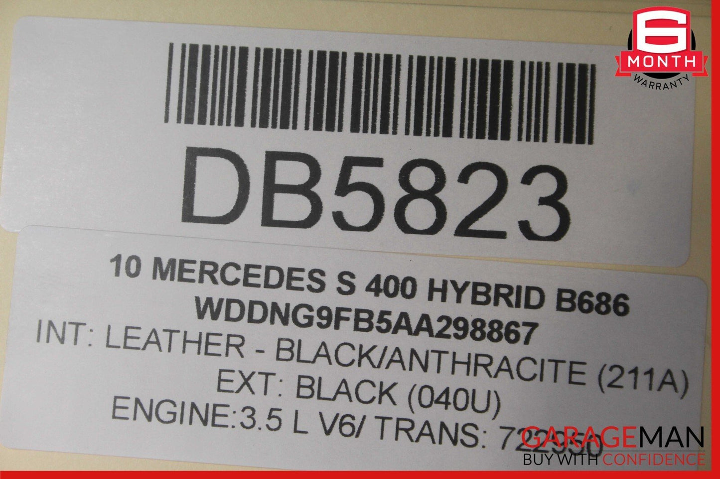 10-13 Mercedes W221 S400 Front Right Passenger Side Top Upper Seat Cushion Black
