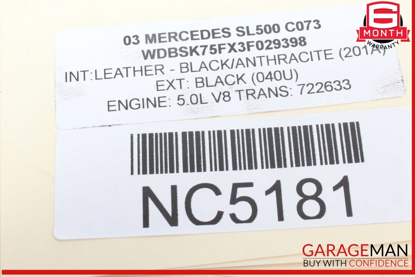 03-08 Mercedes R230 SL500 Frame Floor Wiring Wire Cable Harness 2305407207 OEM