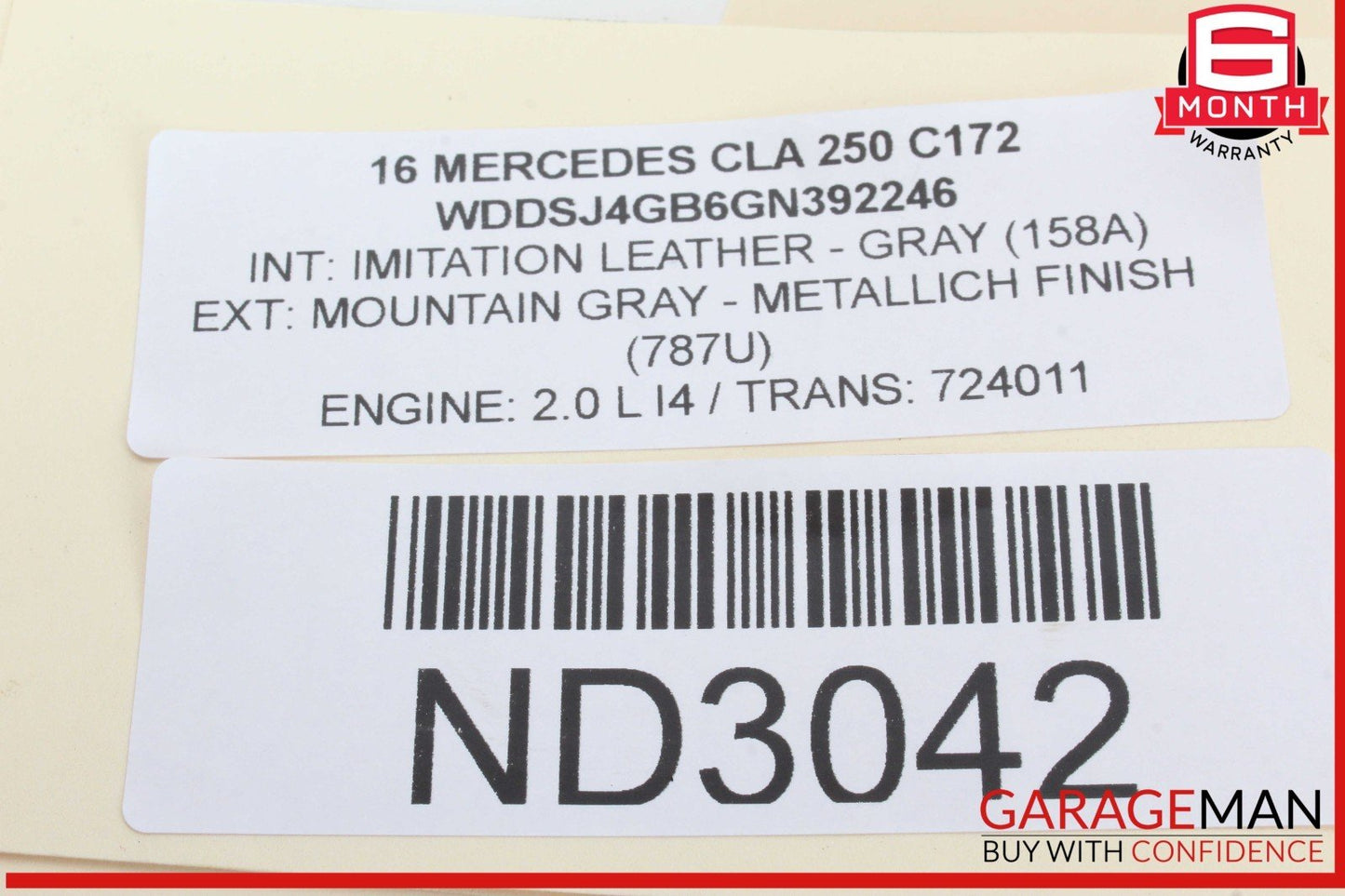 14-19 Mercedes W117 CLA250 GLA250 Rear Right Passenger Side CV Axle Shaft OEM