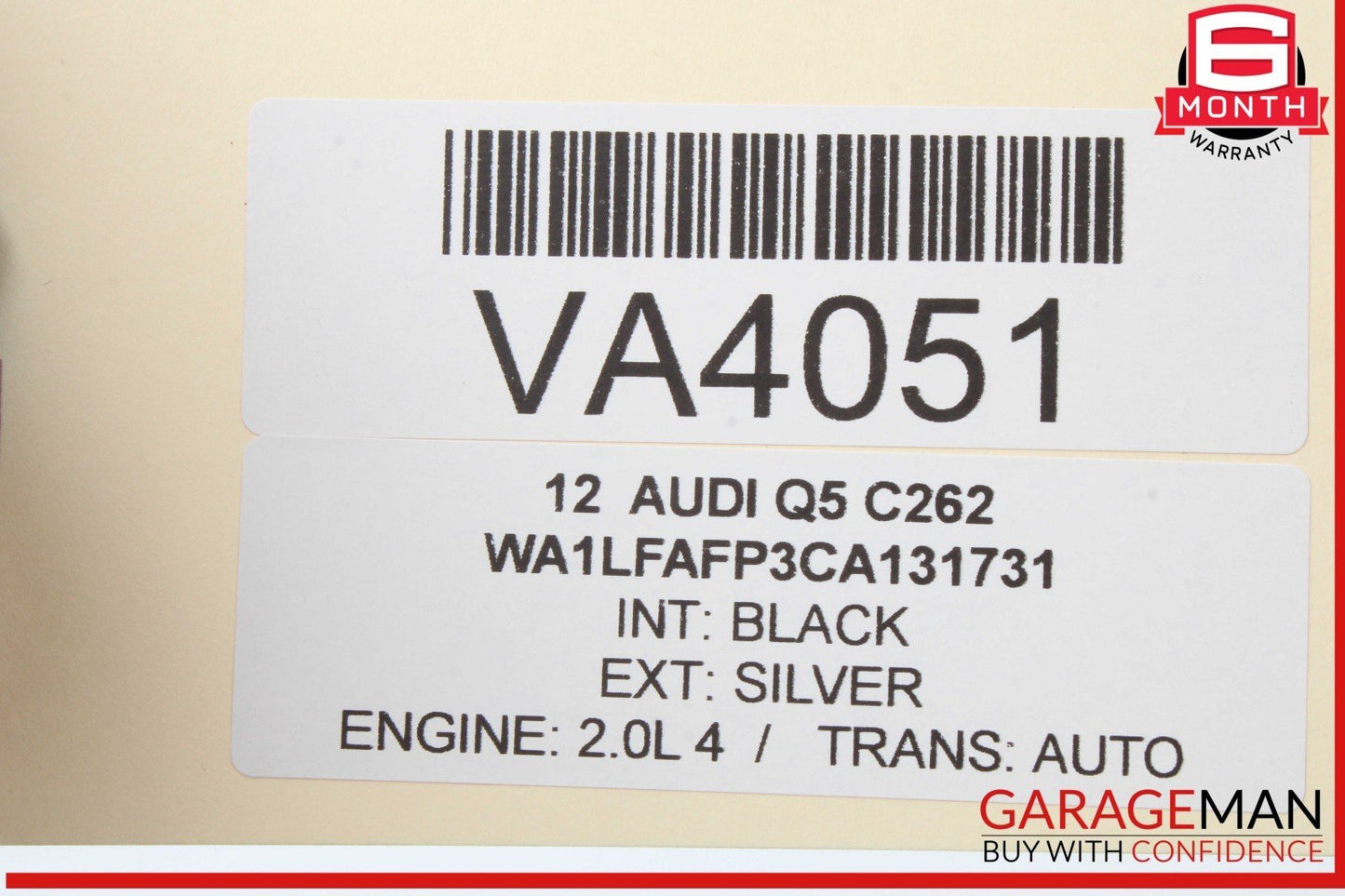 09-12 Audi Q5 A4 S4 Front Right Passenger Side Head Rest Headrest Black OEM