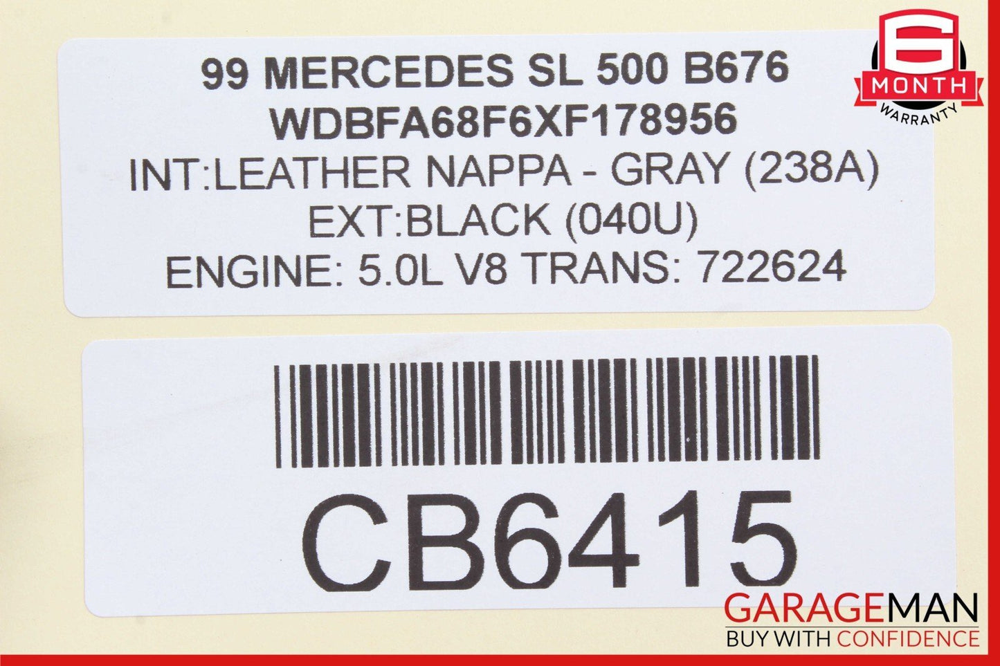 90-02 Mercedes R129 SL500 SL600 Upper Radiator Core Support Bracket Tie Bar OEM