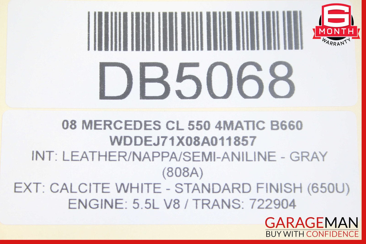 07-10 Mercedes W216 CL550 Front Right Side Bottom Lower Seat Cushion OEM
