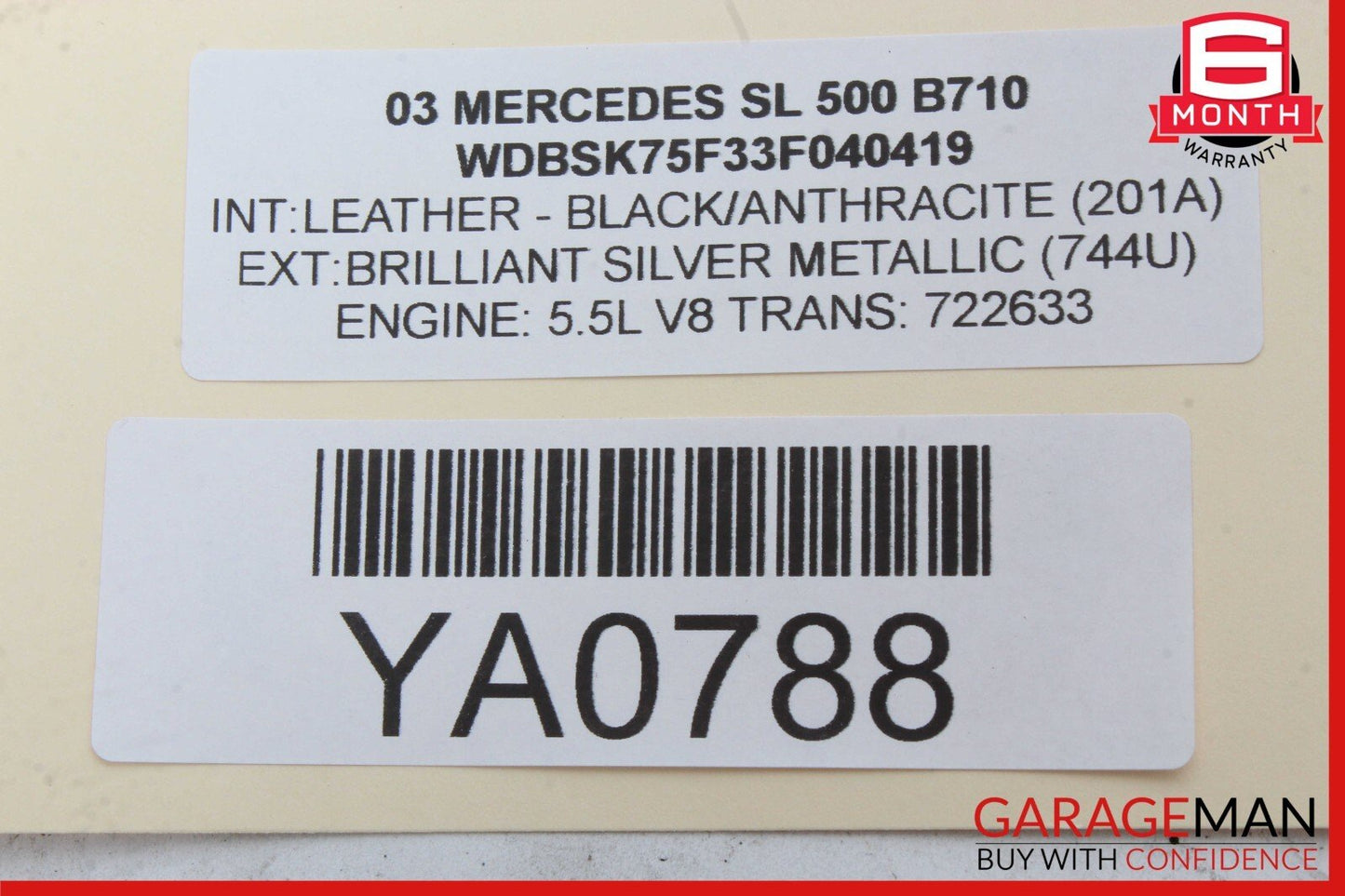 03-12 Mercedes R230 SL500 SL550 SL65 AMG Rear SAM Fuse Box Relay Module OEM