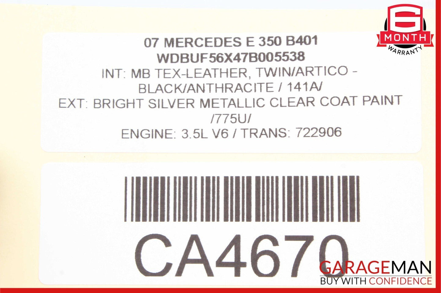 03-09 Mercedes W211 E320 E350 E550 Rear Right Door Window Regulator Motor Unit