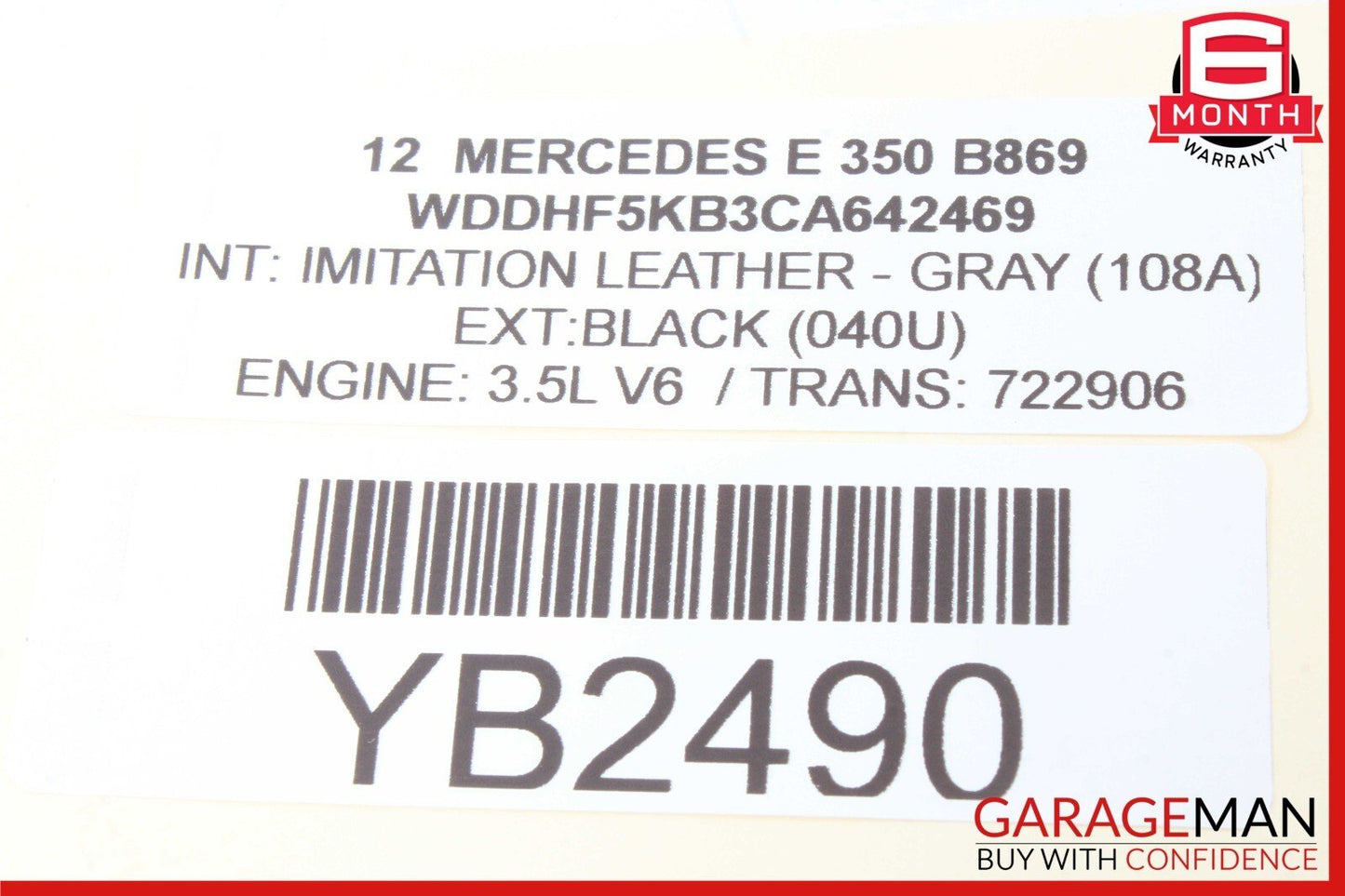 12-17 Mercedes W212 E350 C350 C300 Interior Rear View Mirror OEM