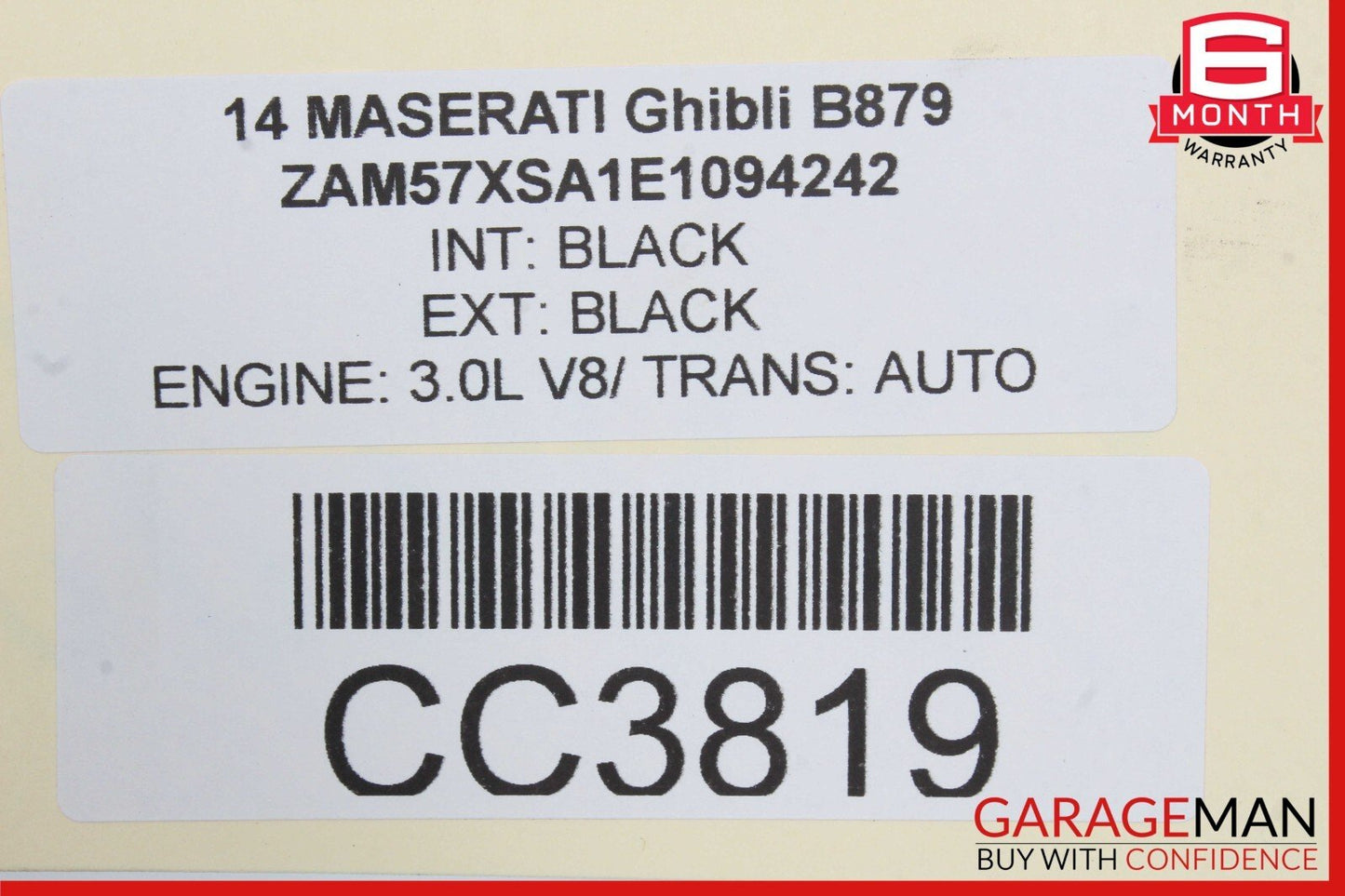 14-17 Maserati Ghibli Front Right Passenger Side Interior Door Panel Cover Black