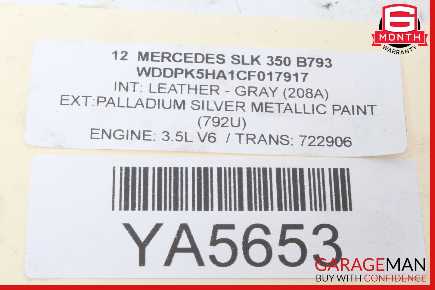 12-16 Mercedes R172 SLK350 Air Intake Cleaner Filter Box 2760901301 OEM