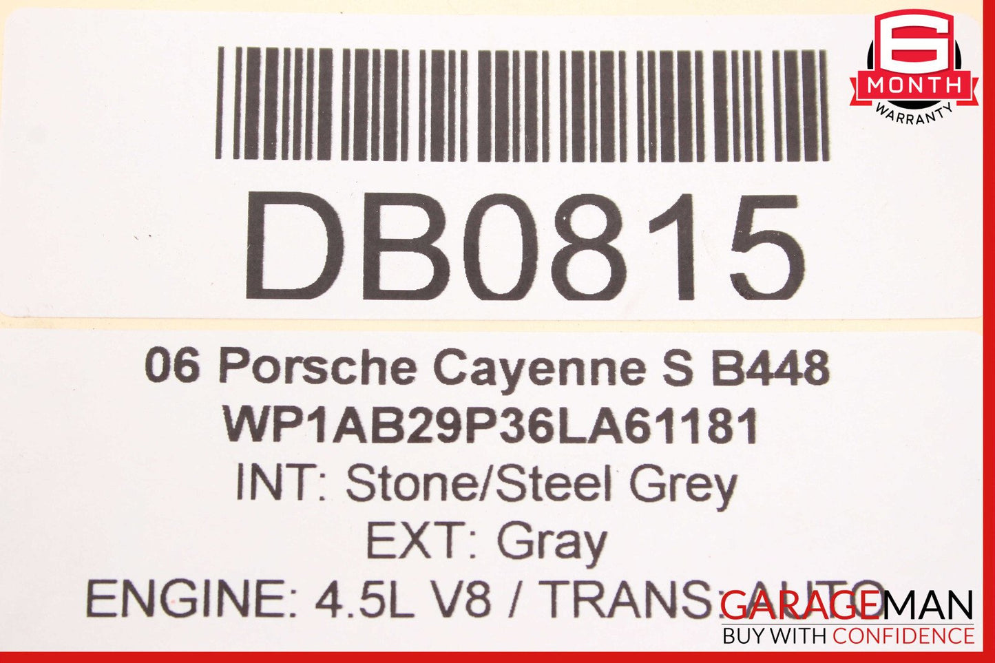 03-10 Porsche Cayenne 955 957 Top Sunroof Sun Roof Sunroof Glass Frame Assembly