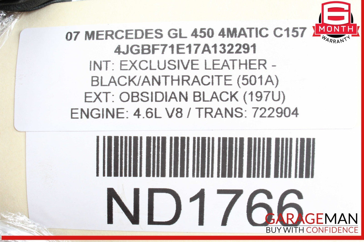 06-19 Mercedes X164 GL450 GLE400 Rear Air Suspension Bag Shock Set of 2 Pc OEM