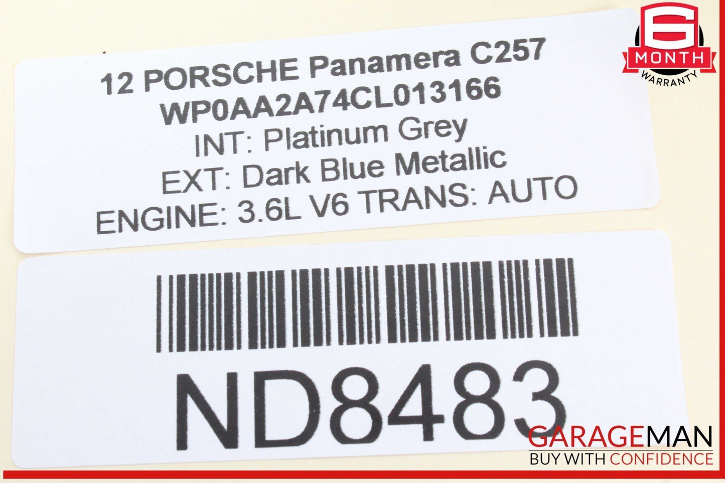 10-16 Porsche Panamera 970 Right Passenger Side Exterior Door Handle Blue OEM