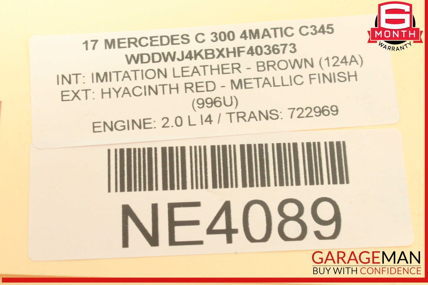 15-20 Mercedes W205 C300 4MATIC Rear Right or Left Lower Rearward Control Arm