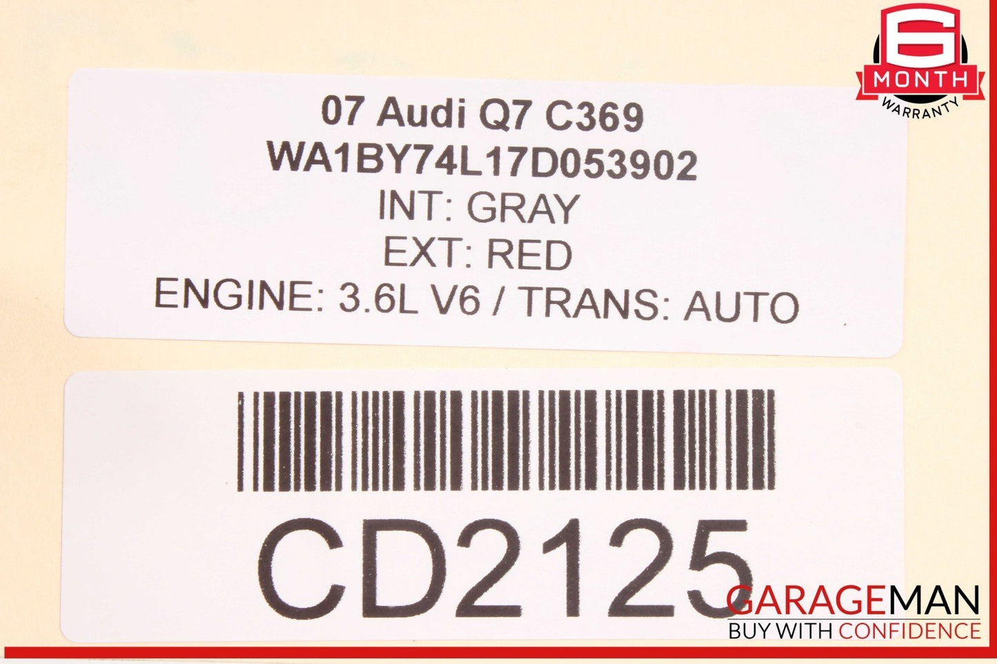 07-10 Audi Q7 3.6L Power Gear Rack And Pinion 7L8422055 OEM