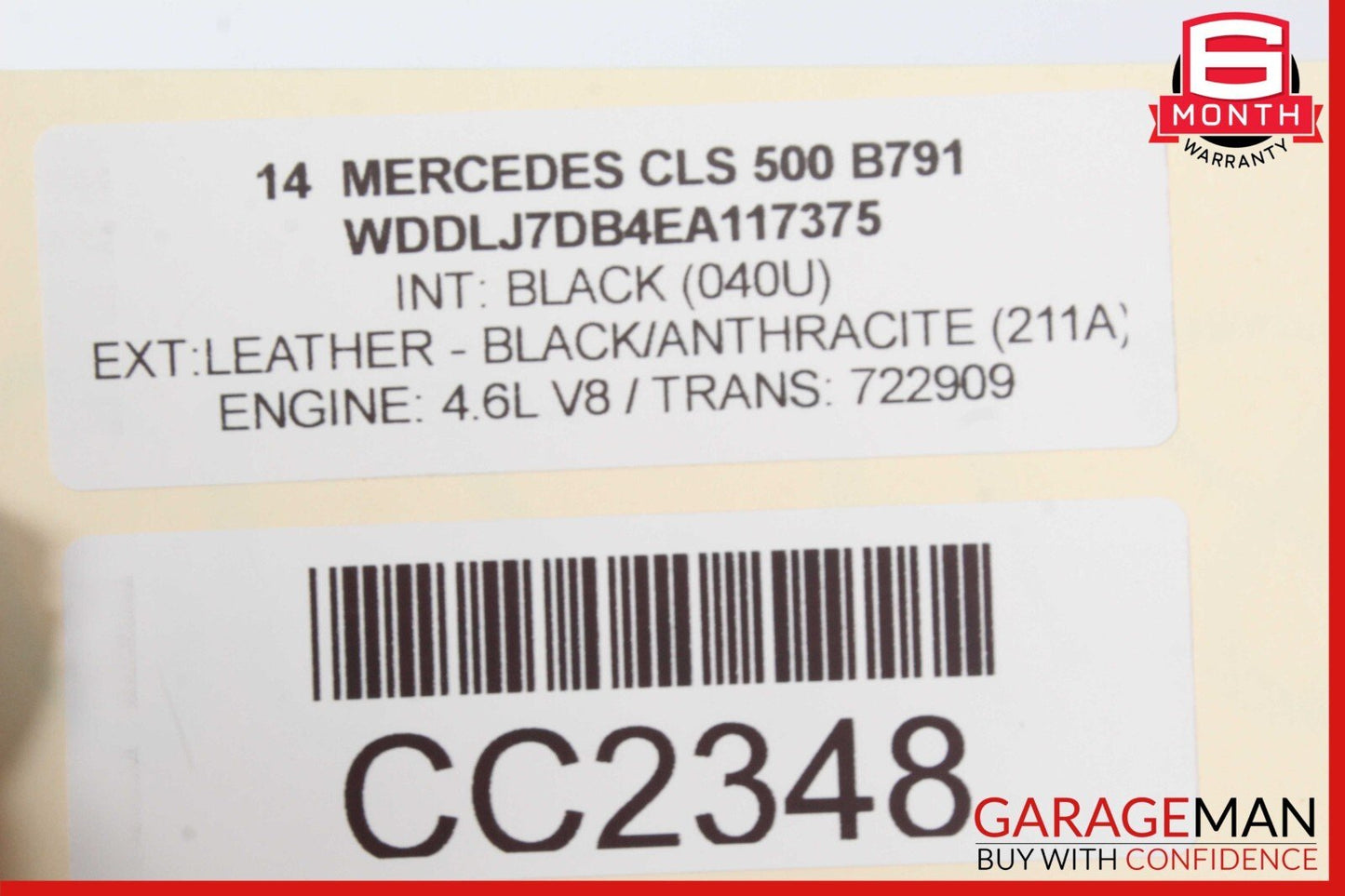 12-14 Mercedes W218 CLS550 Front Right Side Lower Bottom Seat Cushion Black OEM